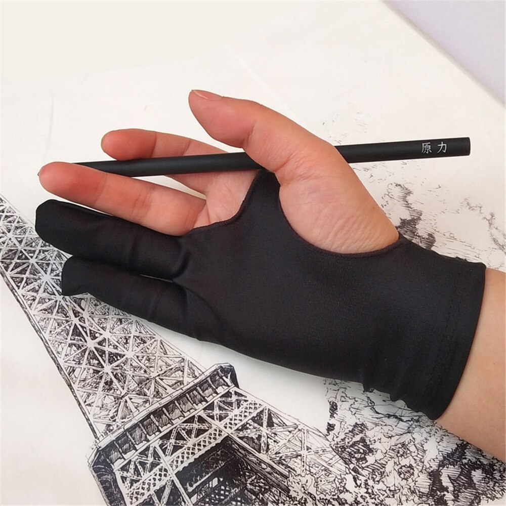 2 Fingers Anti-fouling Gloves for Sketch Oil Paintings Anti Touch Hand Drawing Digital Tablet Writing Glove for School