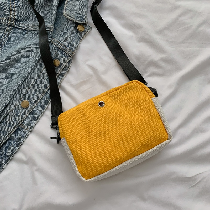 Muñeca de lona pequeña bolsa femenina estudiante salvaje ins dibujos animados Linda bolsa de chica hombro mensajero mujer bolsos cruzados