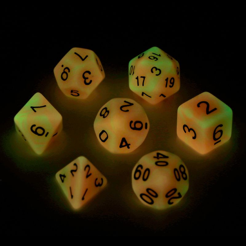 2022 7Pcs/set Luminous Polyhedral Sided Dice D4 D6 D8 D10 D12 D20 Set For D&amp;D RPG Poly Game