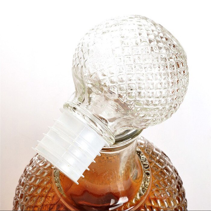 1PC Newest 250ml 500ml 1000ml Crystal Whiskey Wine Shot Glass Bottle with Cap Stopper Drinking Bar Decanter Crystal Bottle: 1000ml