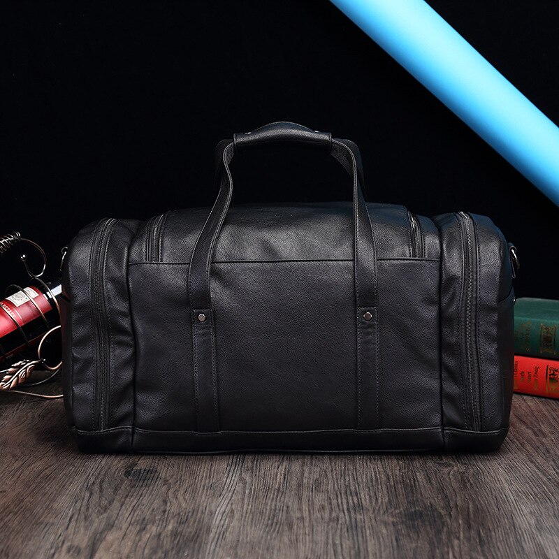 Große handtasche aus pu-leder für damen und herren, weiches leder, ideal als handgepäck, reisetasche, schultertasche, unisex-tasche für wochenendtrips und fitness.