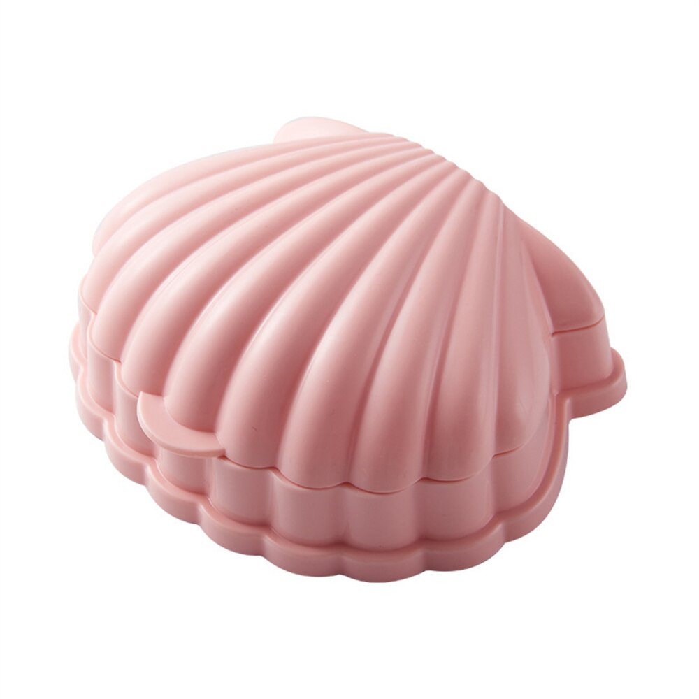 Boîte à savon Vintage en forme de coquille, avec couvercle de vidange, antidérapante, accessoires de salle de bains, porte-savon, boîte à savon pour la maison: pink
