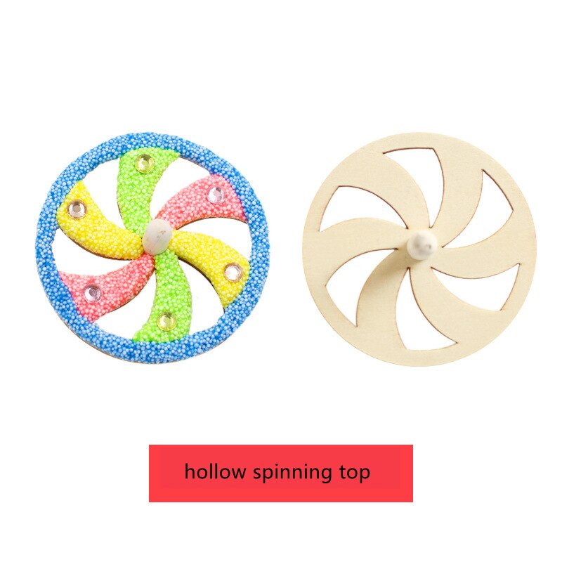 5 pezzi/lotto giocattoli fai da te per il bambino pensiero divergente trottola in legno fai da te colorare i bambini giocano Spinning regalo di compleanno ZLL: hollow spinning top