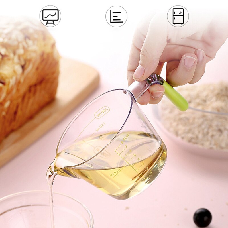 3 Cup Handle Water Milk Egg Scale Measuring Cup Mug Measurement Tool - Transparent Cup