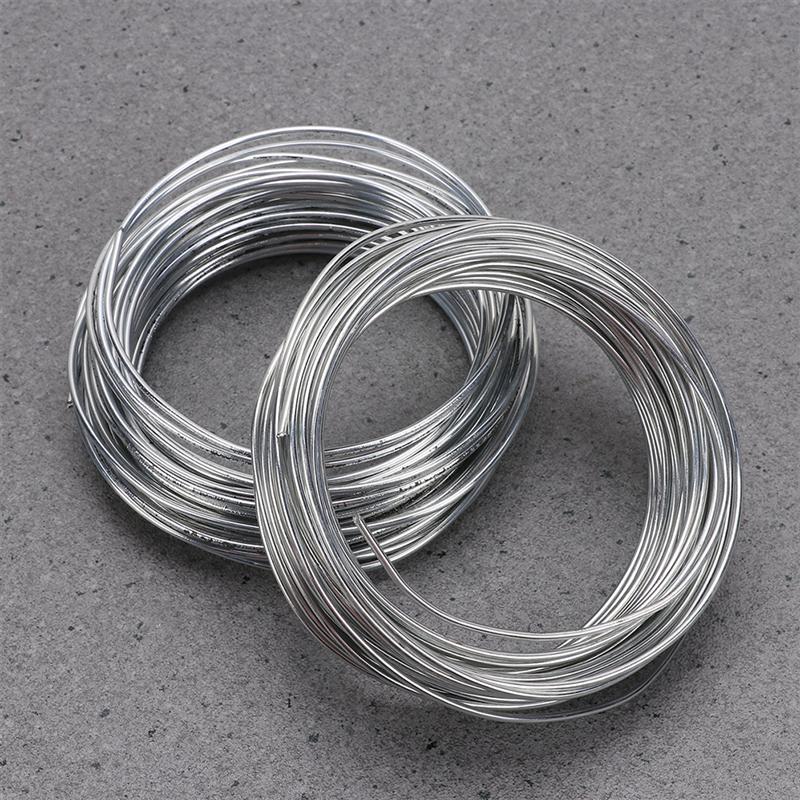 3 pièces bricolage jardinage fil de fer jardin pliable artisanat fil fil de fer doux fil d'argile pour bricolage artisanat faisant (argent diamètre 1.6MM)