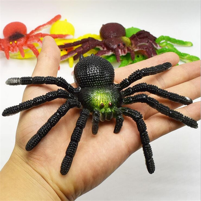 Colorful TPR Simulation Big Spider Insects Model Toys Prank Tricky Scary Toys Halloween Props Children's Model Toys