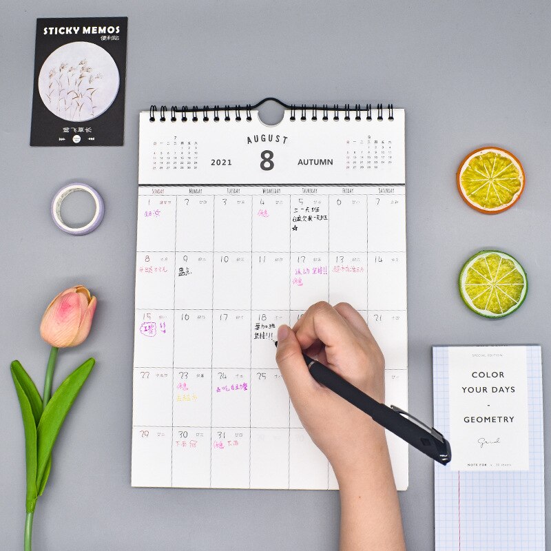 Ins stil kalender månedlig tidsplan væg kalender daglig tidsplanlægger 09 ~ 12