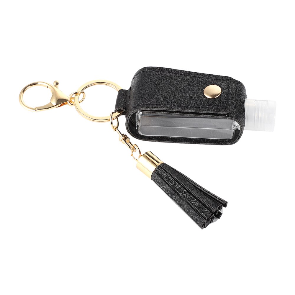 1 Set 30Ml Parfum Fles En Fles Cover Sanitizer Fles Cover Sleutelhanger: Black