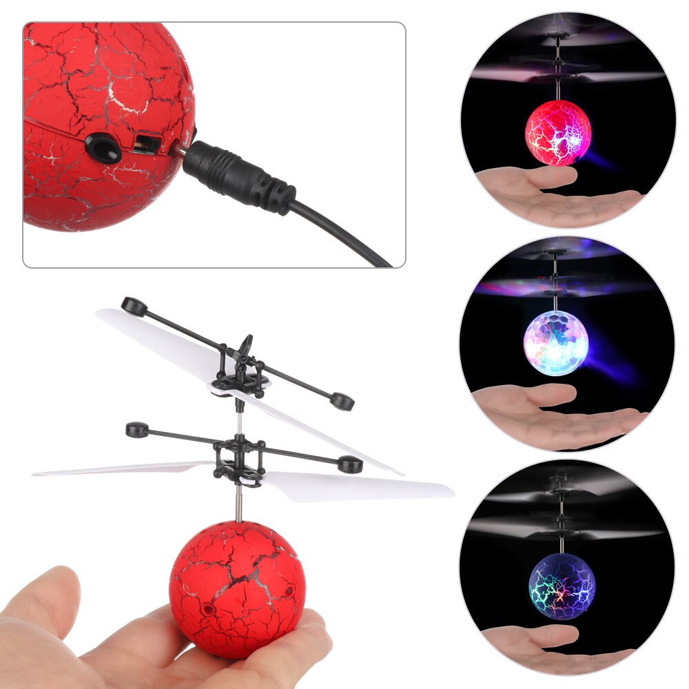 Colorful Shinning LED RC Induction Aircraft Flying Ball Luminous Flight Balls Electronic Infrared Remote Control Toys for Kids