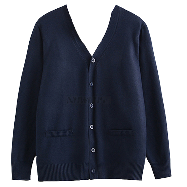 Forår sommer kvinder strik cardigan sweater grå marineblå afslappet kort frakke kvinde strikket jakke overtøj: Marineblå sweater / L