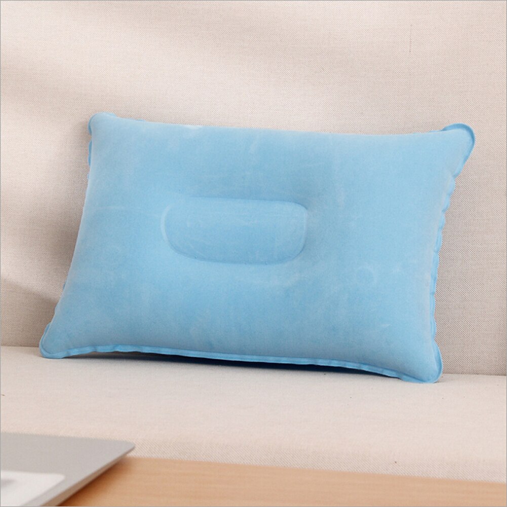 Outdoor Reizen Air Pillow Strand Opblaasbare Body Kussen Auto Head Rest Wandelen Kussens: Blauw