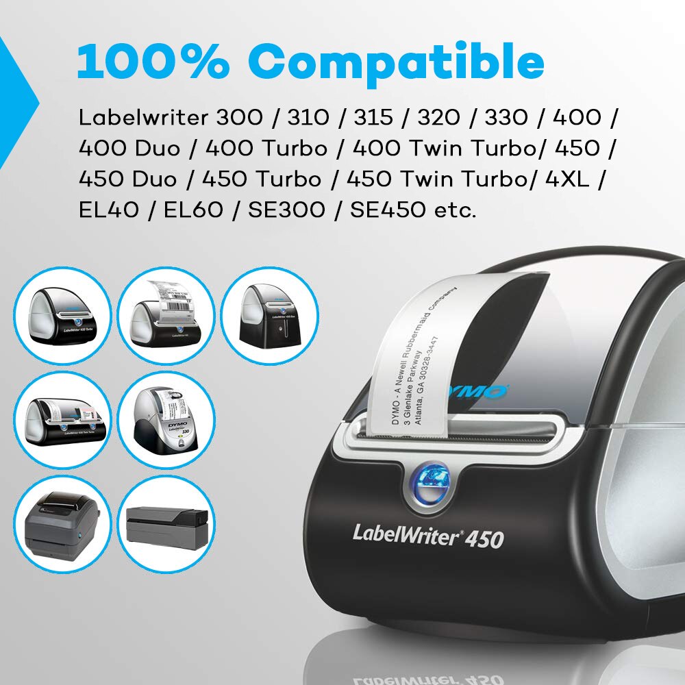 Yance  lw 99014 yhteensopivia dymo label tulostimeen labelwriter 450 tarrakirjoittimesi kone nauhat osoite tarra 101mm*54mm label kirjailija