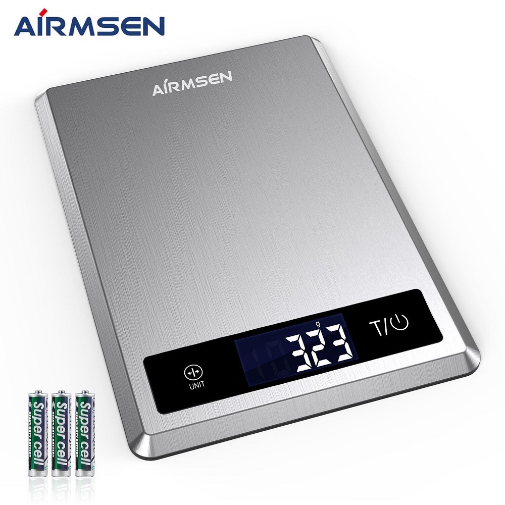 Airmsen 5kg Kitchen Scale Household Electronic Digital Food Scale Cooking Baking Scale Kitchen Measuring Tool Stainless Steel