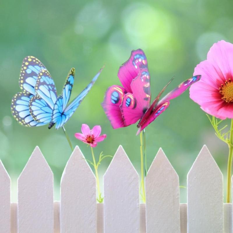 Piquets de papillons artificiels, 50 pièces, jardinières de jardin, décoration d&#39;extérieur, Pots de fleurs