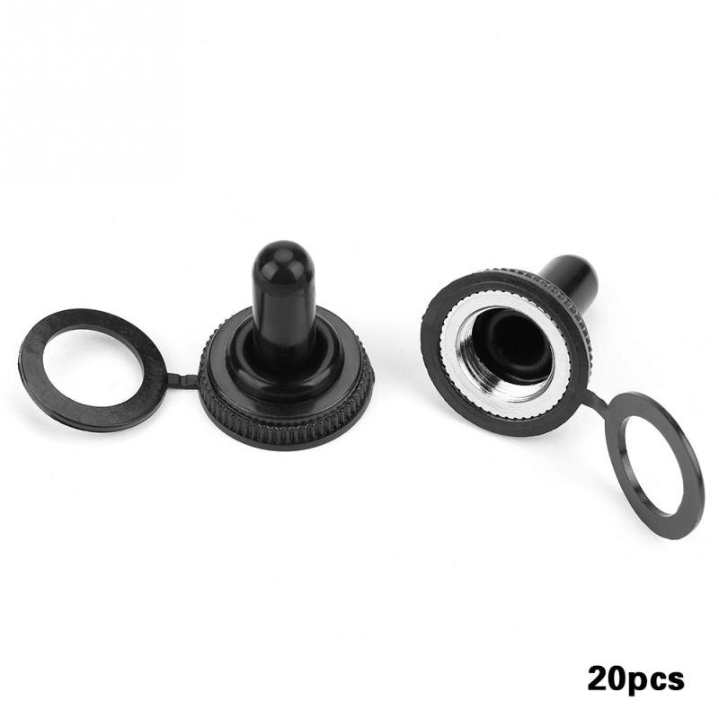20Pcs 12mm Rocker Toggle Switch Waterproof Rubber Cap Boot Cover Black Rubber 220V High