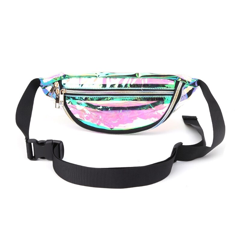 Bolso transparente de arcoíris, riñonera de viaje Punk Chic, informal