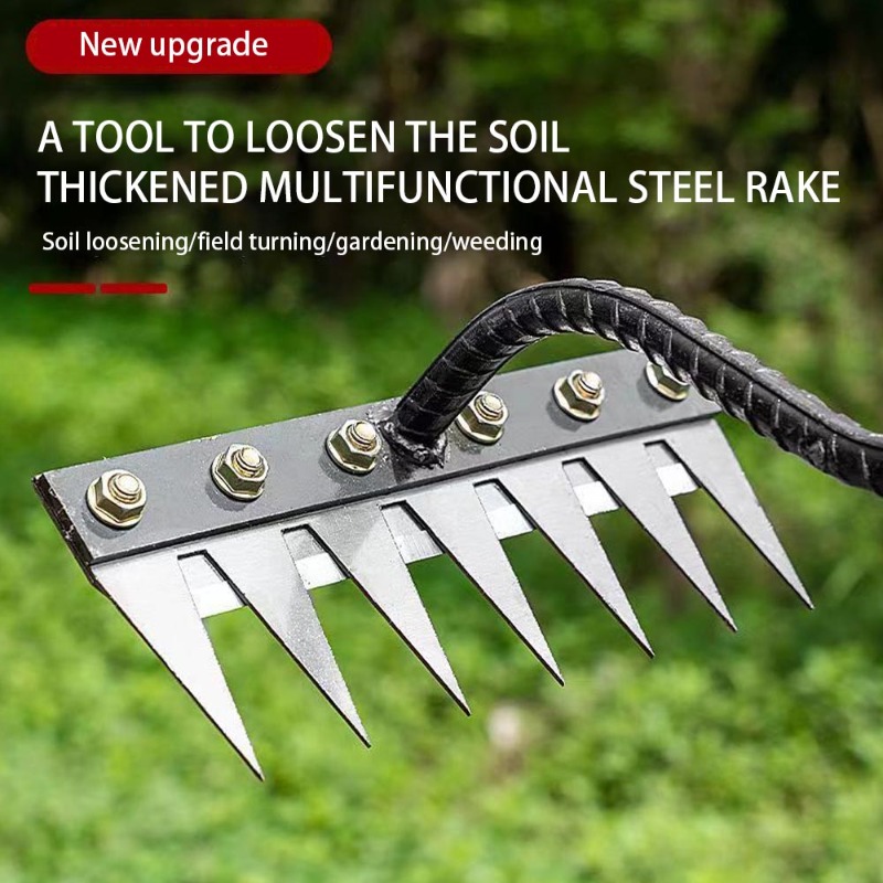 Garden Weeding Tool Multi-purpose Removable Spike Rake Tilling Tool Hoe Agricultural Household Weeding Rake Farm Tool No Handle