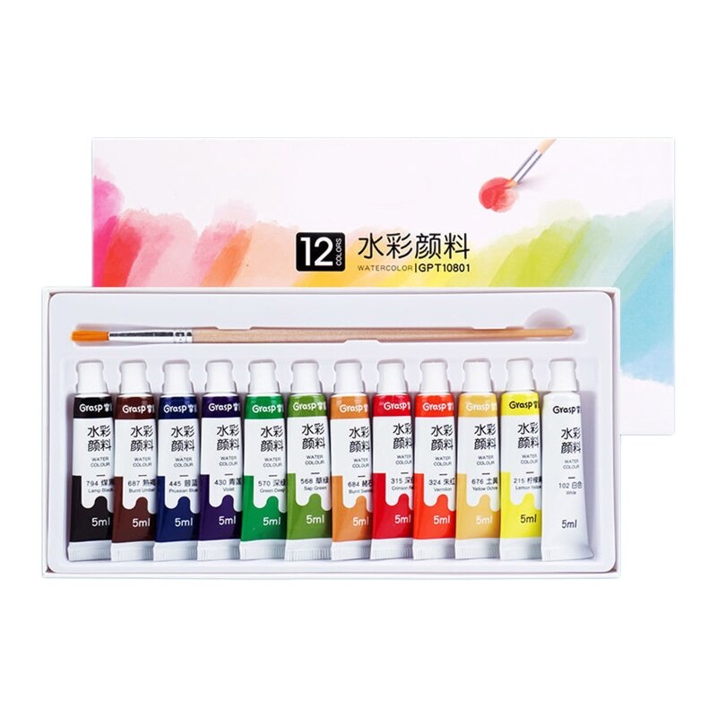 Aquarel Verf Set In Tubes Art Academy Gouache Pigment Kit 5Ml 12/18/24/36 Kleuren Voor Art student Schilders Beginners: 12B