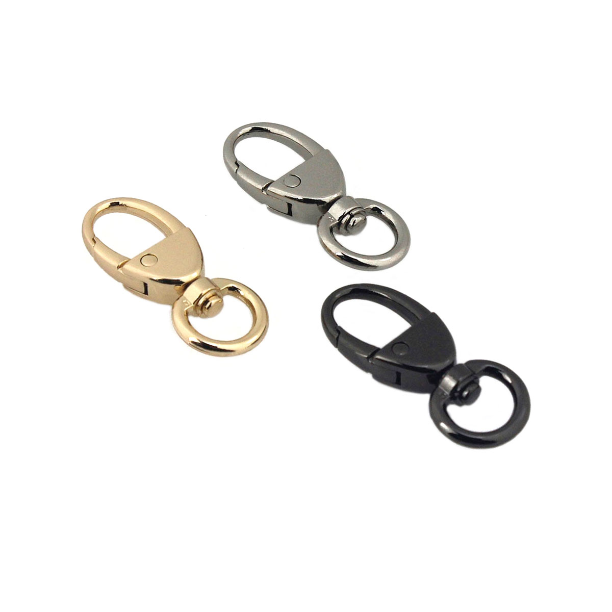 1pcs Metal Style Swivel O-ring Eye Snap Hook Trigger Clasps Clips for DIY Leather Craft Bag Strap Belt Webbing Keychain 12mm