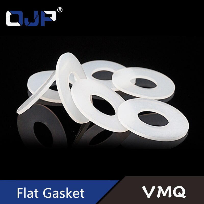 White translucent silicone flat gasket 20*44*2mm Silicone Rubber VMQ O-ring Washer Elasticity temperature resistance