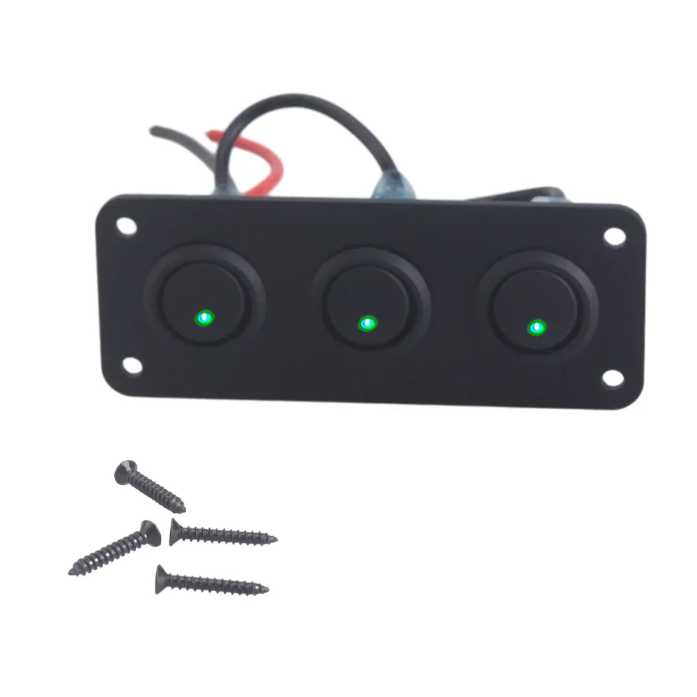 Panel de interruptor de palanca Universal de 12V, 1-5 entradas, USB, para coche, barco, camión, RV marino, accesorios de estilo LED azul, interruptor basculante marino