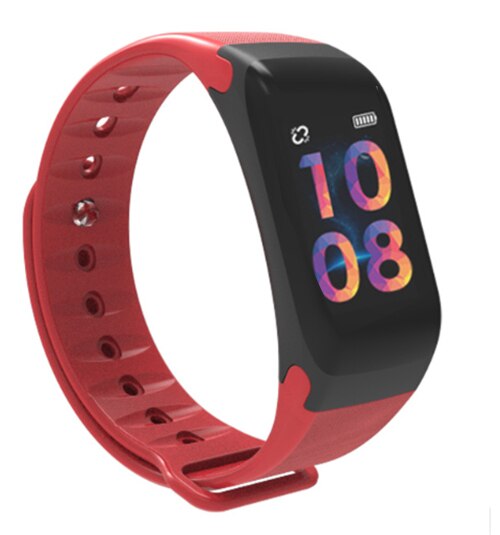 Smart armbånd fitness silikone armbånd blodtryk oxygen pulsmåler tracker stopur bærbar enhed urbånd: Rød