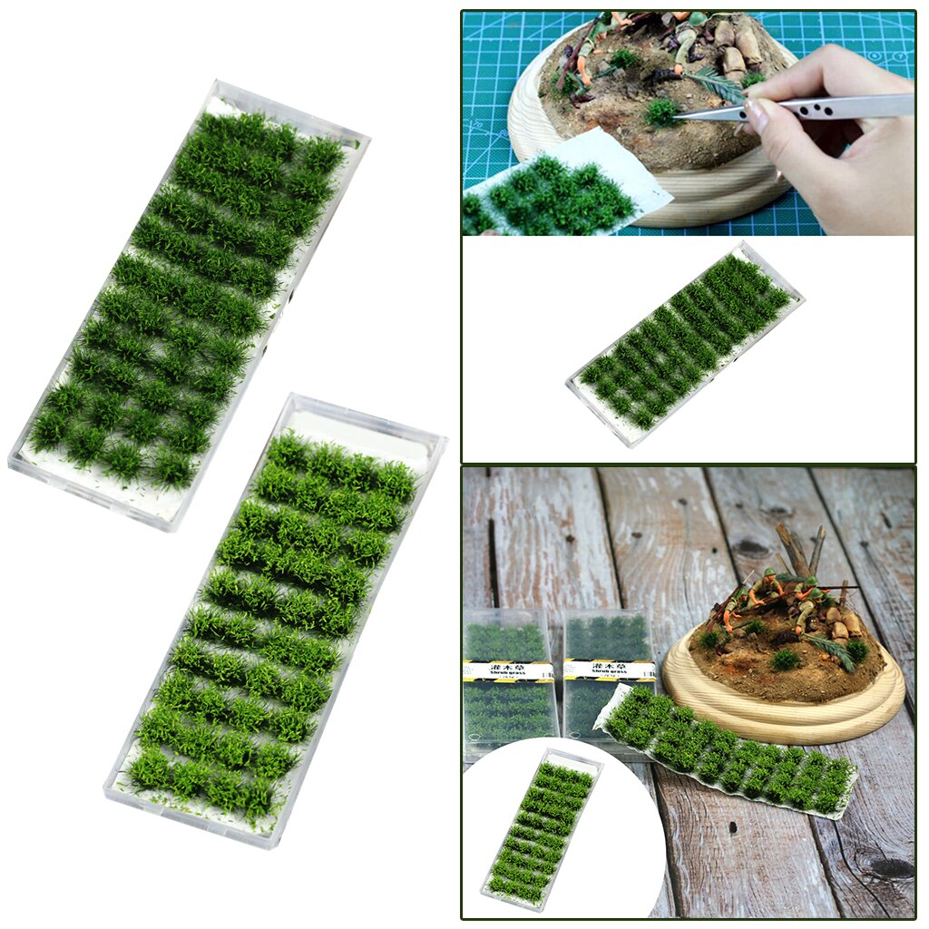40 Pieces Grass Tufts for Sand Table Model Dioramas Railway Layout Miniature Accessories 1:35 1:48 1:72 1:87 Scale