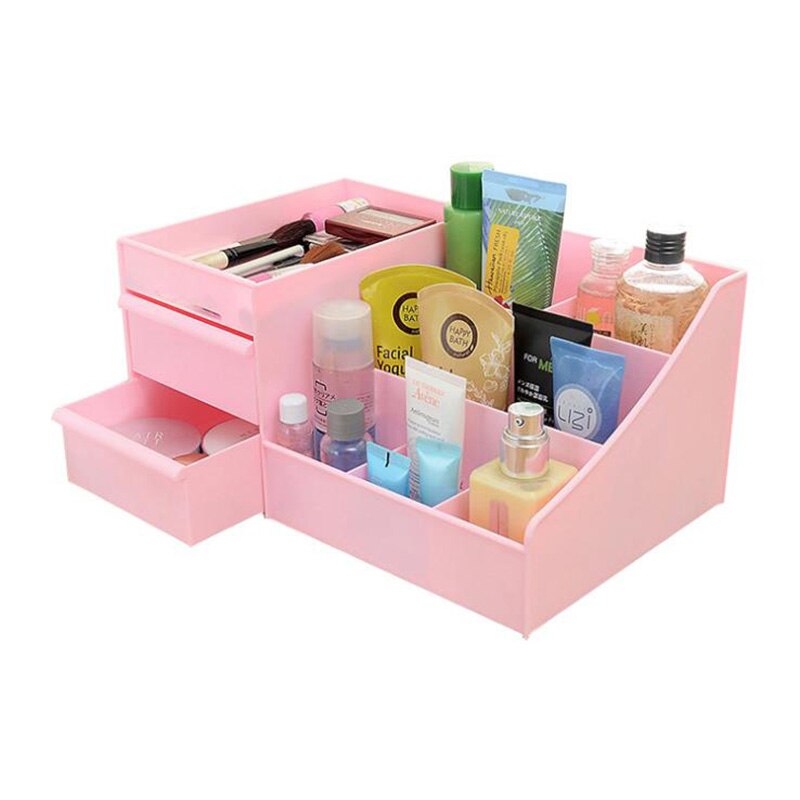 Flerlags Plast Kosmetikk Oppbevaringsboks Skuffe Makeup Organizer Desktop Diverse