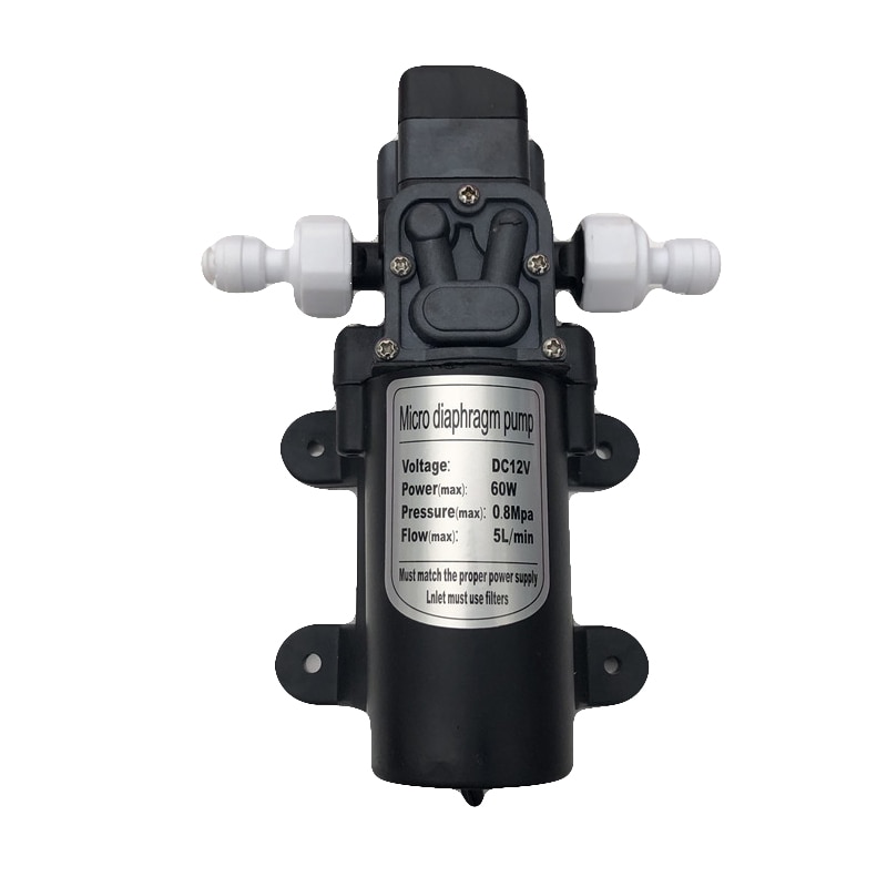 DC 12V 60W 5L/Min spruzzatore di acqua elettrico micro pompa a membrana ad alta pressione nera nebulizzatore