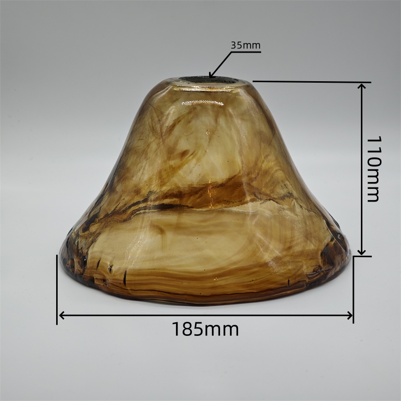 Glas Lampen schirm gepaart mit allen Kupfer Lampen kopf mit Schalter DIY Pendel leuchte Lampen schirm verdickt transparentes Braun glas: Gold