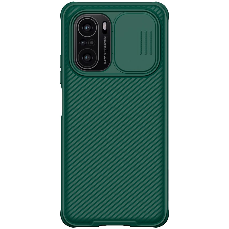 Nillkin – coque Ultra-fine pour Xiaomi Poco F3, avec motif givré, étui pour appareil photo coulissant: Camshield Green