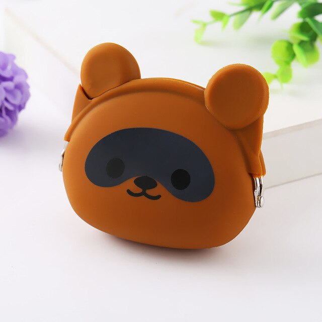 Girls Mini Silicone Coin Purse Animals Small Change Wallet Purse Women Key Wallet Coin Bag For Children Kids # F: Color 16