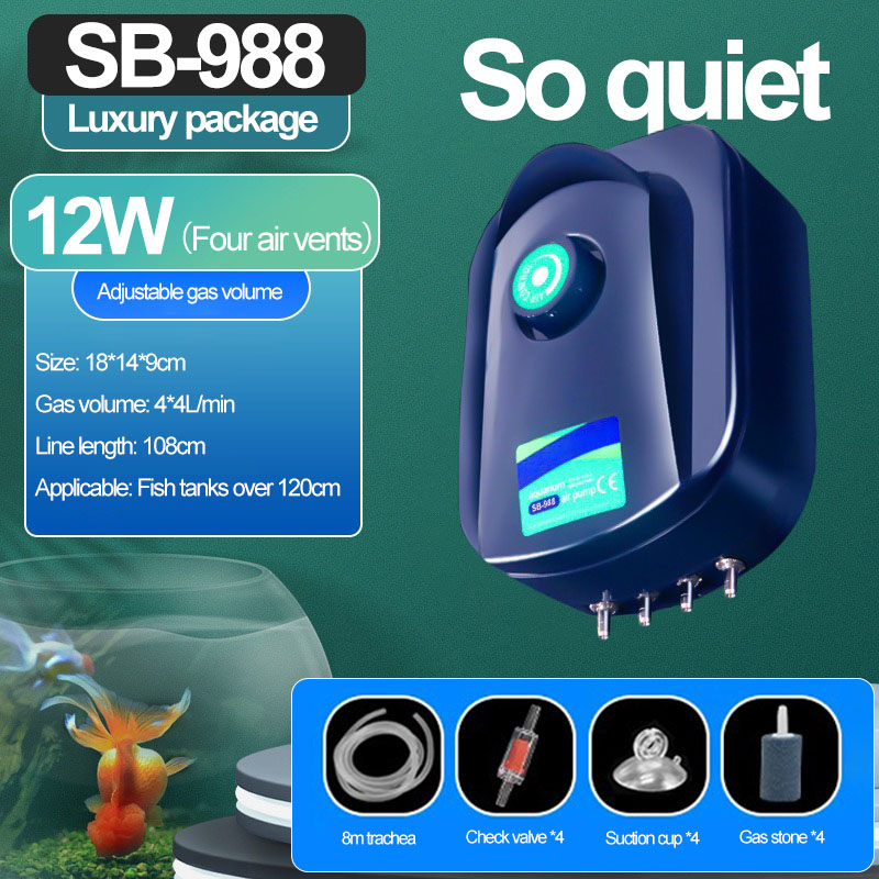 Fish Tank Oxygen Pump 220 240V Ultra Quiet Aquarium Air Pump Aerator for Home Aquarium