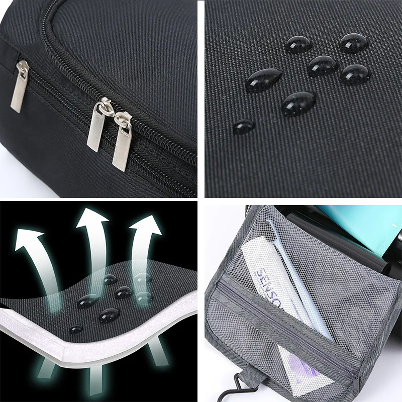 Neceser de viaje colgante, organizador y Kit Dopp de higiene para el baño con gancho para accesorios de viaje, artículos de tocador, baño Shav