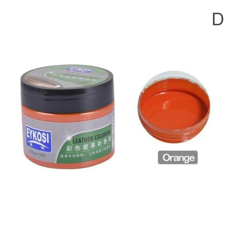 50ml auto leer vinyl reparatieset leer lakreiniger krassen reparatie leren bank jassen voor auto stoel scheuren gaten huis: Oranje