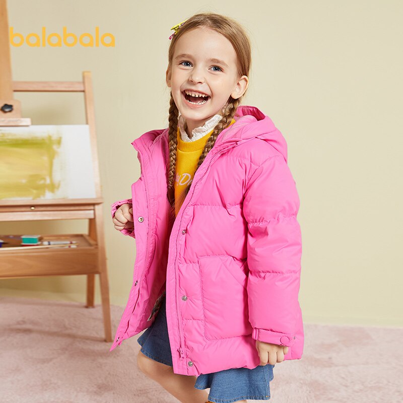 Balabala Kinderen Donsjack Mid-Lengte Meisjes Herfst En Winter Kinderen Kindje Casual Jack