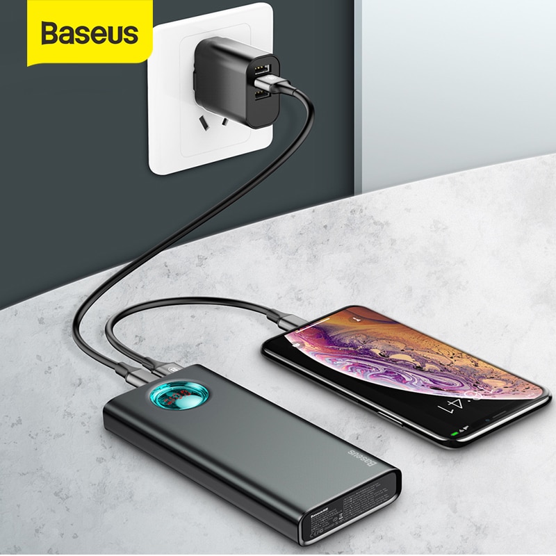 Baseus Power Bank 20000mAh18W Snel Opladen PD3.0 QC3.0 Reislader Digitale Display Draagbare Externe Batterij Powerbank Telefoon