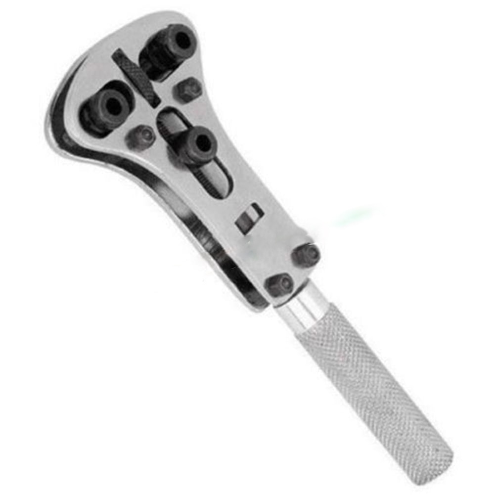 Armbåndsur sagsåbneren justerbar skruenøgle reparationsværktøj klo ur reparationsværktøj metal sag åben skruenøgle håndled