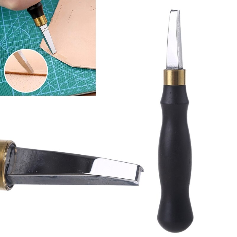 Outil à Rainurer Le Cuir – Presse à Bord En Acier Inox + Manche Bois – Têtes Interchangeables 1.0 à 2.5 Mm