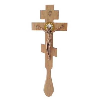 Klassisk religiøst metal jesus kristus åndelig krucifiks egekors i træ kristen dåb af kristus ikon forsyninger: Rødbrun