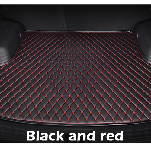 Car trunk mat for Porsche Macan cargo liner carpet interior accessories cover: Black-Red