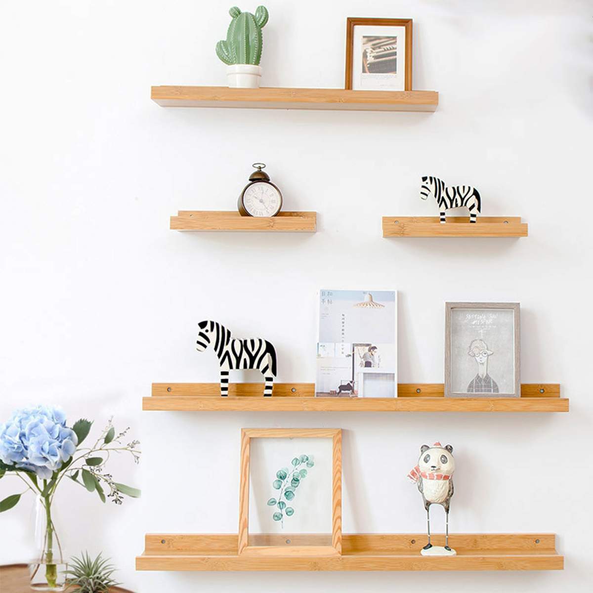 Floating Wall Mounted Storage Wood Shelf Hanger Rack Home Decor Holder Art for Rack Home Decor