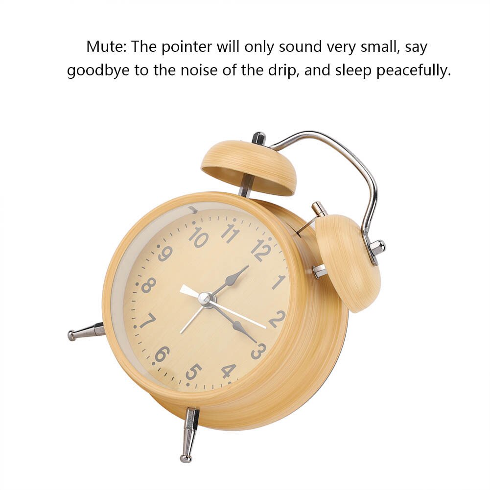 ABS Retro Mechanical Alarm Clock Manual Wind Up Metal Clock Double Twin