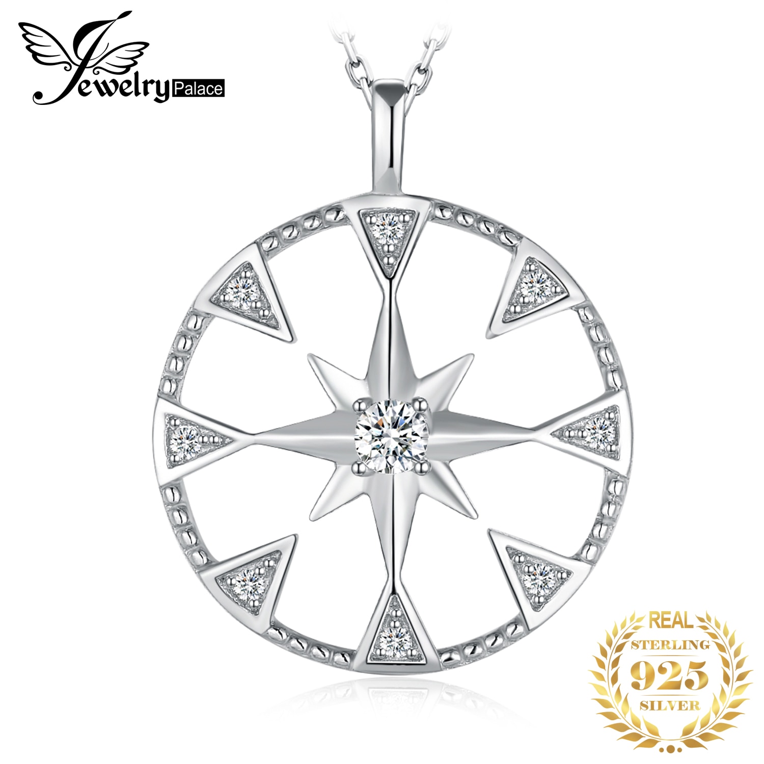 Jewelrypalace Milgrain Cut Coin North Star Hanger Ketting Zonder Ketting 925 Sterling Zilveren Hanger Mode-sieraden Maken