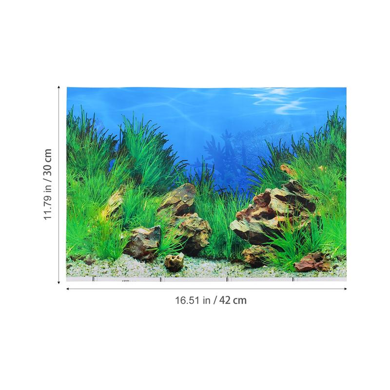 Seascape Background Sticker 3D Double-Sided Aquarium Sticker Wall Decal Fisk Tank DIY Decor Sticker Background