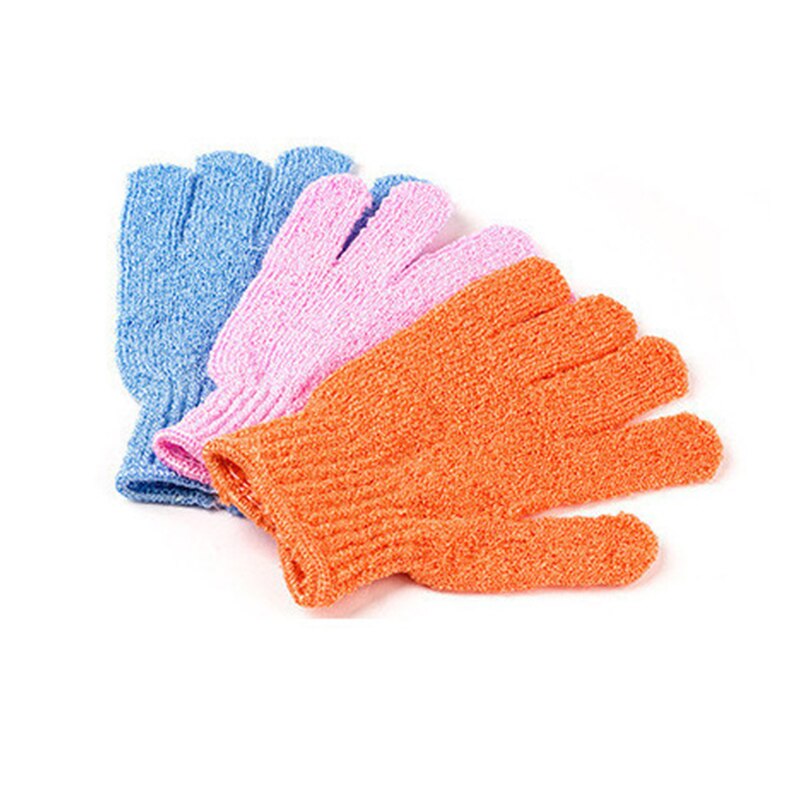 Bad Peeling Exfoliërende Mitt Handschoen Douche Body Massage Scrub Handschoenen Weerstand Spons Wassen Huid Badkamer Accessoires Gereedschap: 3pcs random color