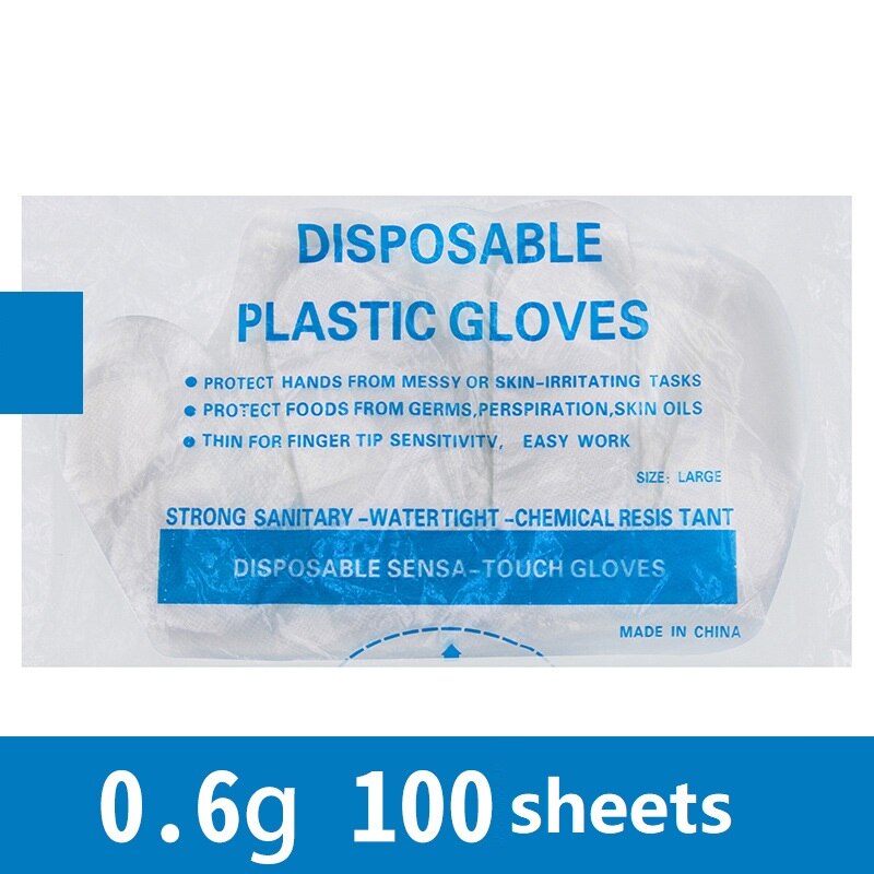 100 wegwerphandschoenen transparante plastic handschoenen barbecue kookhandschoenen eenmalige badkamerreiniging