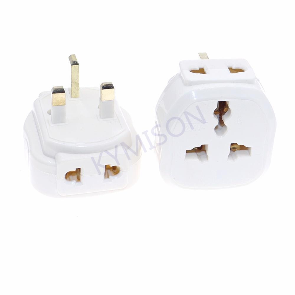 UK Travel Plug Adapter Converter, Universal EU/UK/AU/US to British Singapore 1 to 3 Outlet AC Power Plug Travel Charging 16A