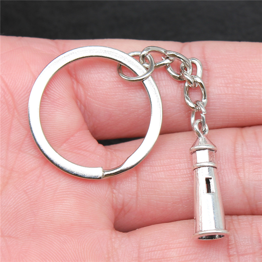 DIY Metall Halfter Kette Männer Keychain Jahrgang 2 Farben 25x8mm Leuchtturm Anhänger Souvenirs