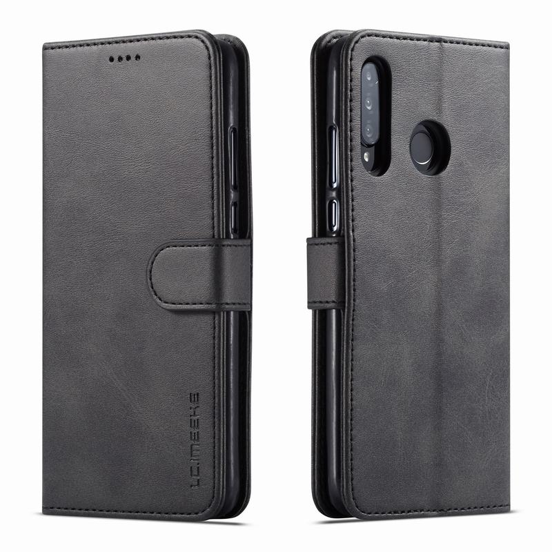 Wallet Case For Huawei P30 Pro Cover Case Huawei P30 Lite Leather Flip Luxury Vintage Wallet Book Full Cover P30Lite P30Pro Etui: For Huawei P30 Pro / Black Case